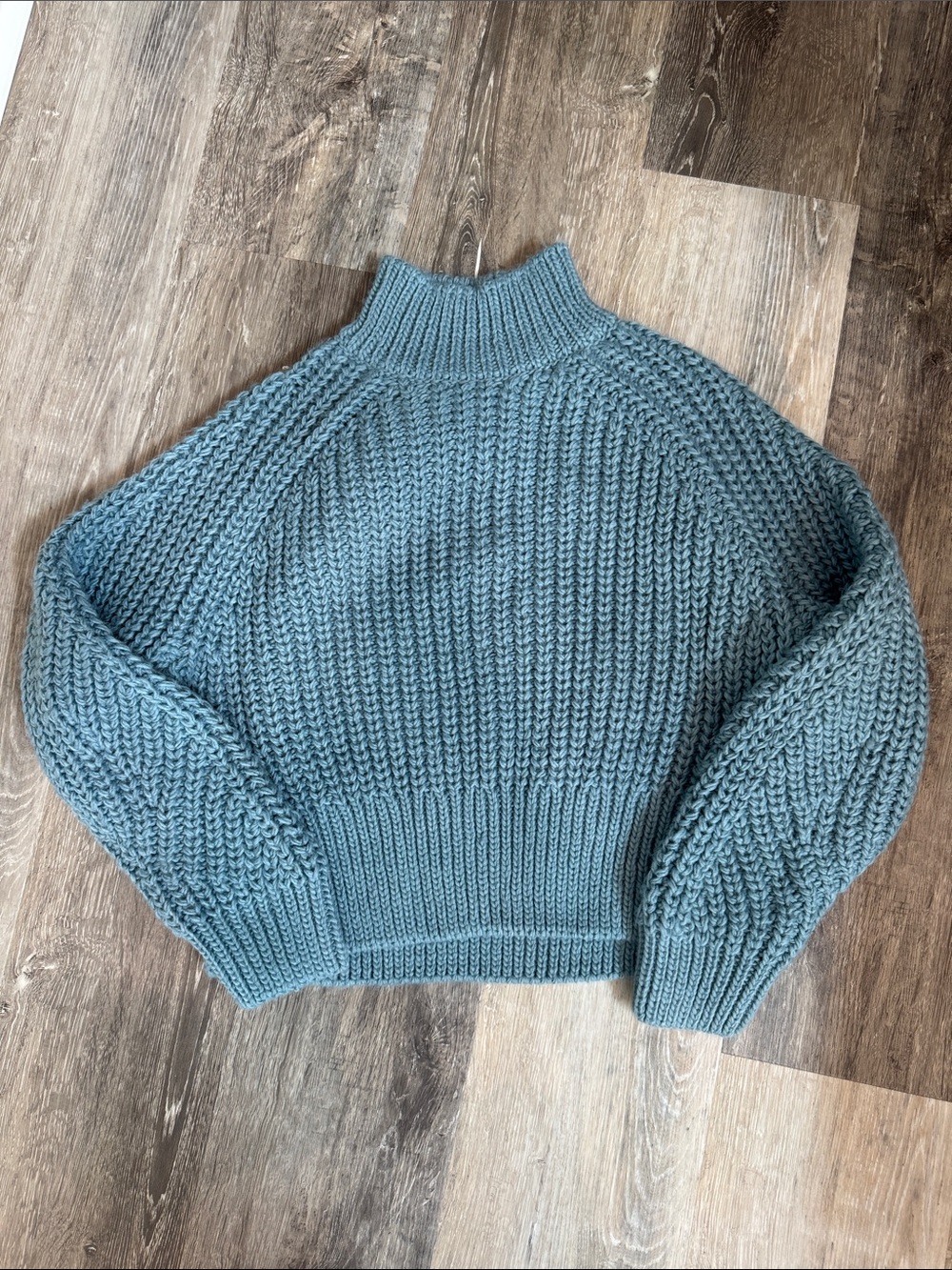 H&M Chunky Turtleneck Sweater in Dusty Blue